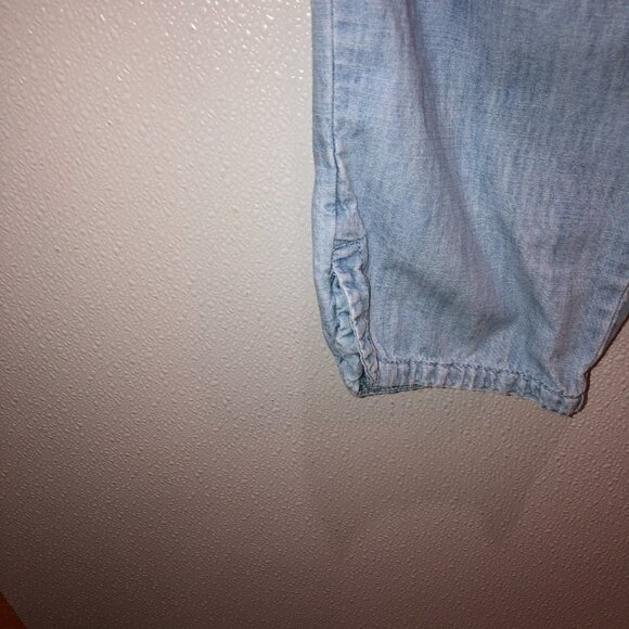 Faded Glory Womens Large Blue Straight Leg Pockets Pull On Chambray Pants Sz L - Picture 5 of 8